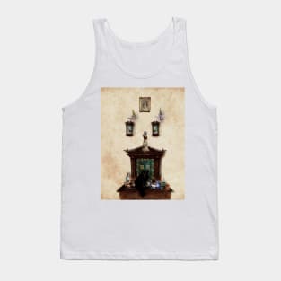 Dark Academia Momento Mori Witch Alter Gothic Watercolor Black Cat Familiar Tank Top